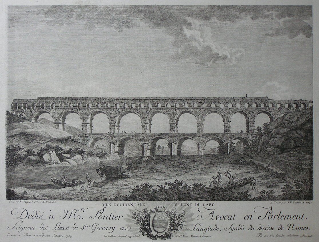 Print - Vue Occidental du Pont du Gard - Guibert